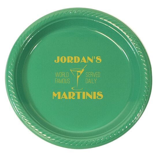 World Famous Martinis Plastic Plates